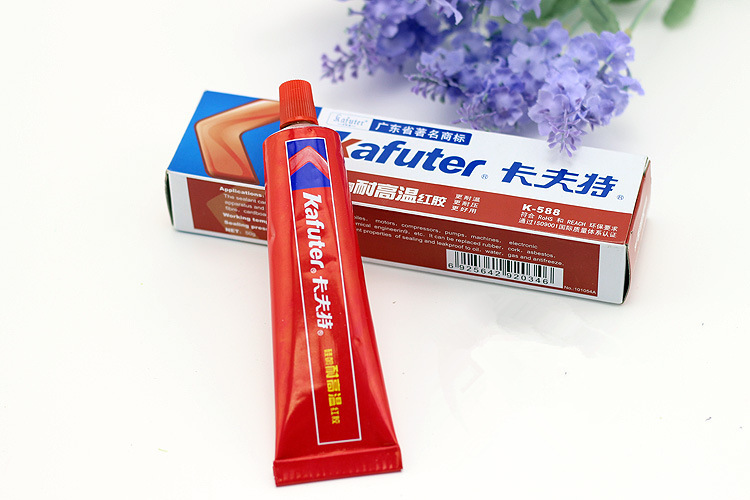 卡夫特K-588耐高温红胶 汽车密封胶 液态密封胶 免垫片红胶 90克