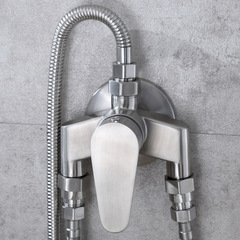 304 stainless steel surface-mounted triangle shower head mixing valve with cold and hot water, bathroom solar water heater and solar-powered water supply mixing valve