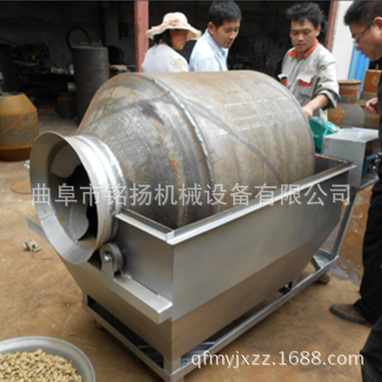 连续式滚筒炒锅池州封闭式滚筒花生瓜子炒货机