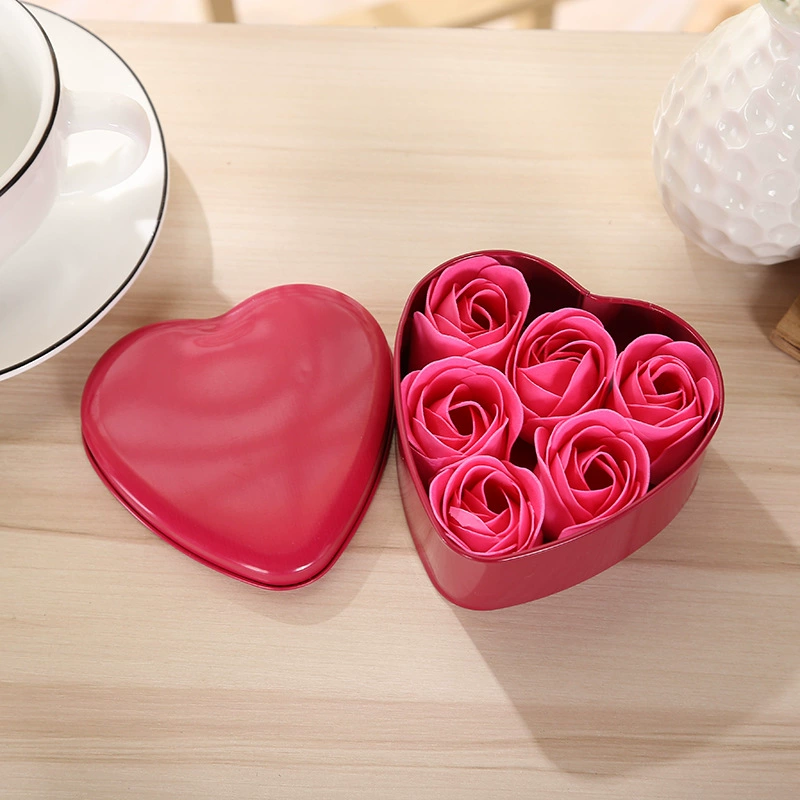 Soap, creative wedding flowers, tin box contains rose, creative gift, custom-made