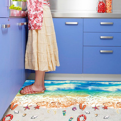 【SK9174N】Blue Beach Nano Waterproof Wall Sticker for Entrance and Bedroom Seamless Floor Tile Decal
