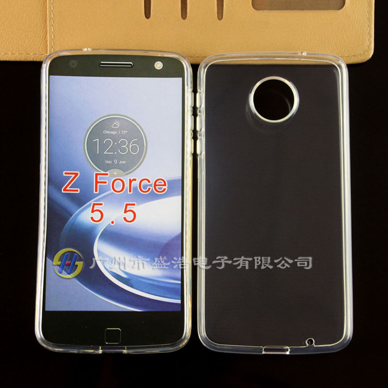 适用Moto Z Force 光面点阵纹透明手机保护套tpu软外壳清水套软素