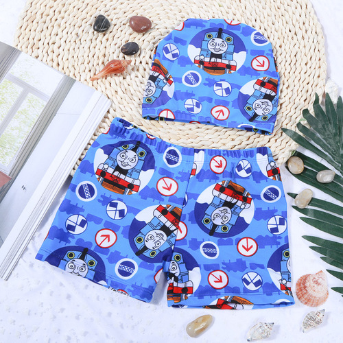 fashionable children's swimming trunks with swimming cap can be customized for outdoor boys' swimming shorts and student swimming trunks for drop shipping