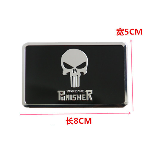 Car Personalization Decals Punisher Logo Skull Head Car Sticker Metal Body Modification Decal Side and Rear Decals