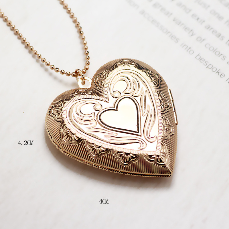 IG Style Style Copper Rose Gold Plated White Gold Plated Plating Heart Shape Locket Necklace