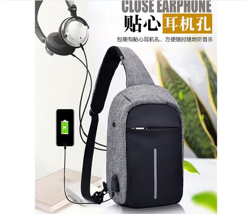 Wholesale unisex casual USB charging crossbody bag travel cycling anti-theft backpack cashier bag