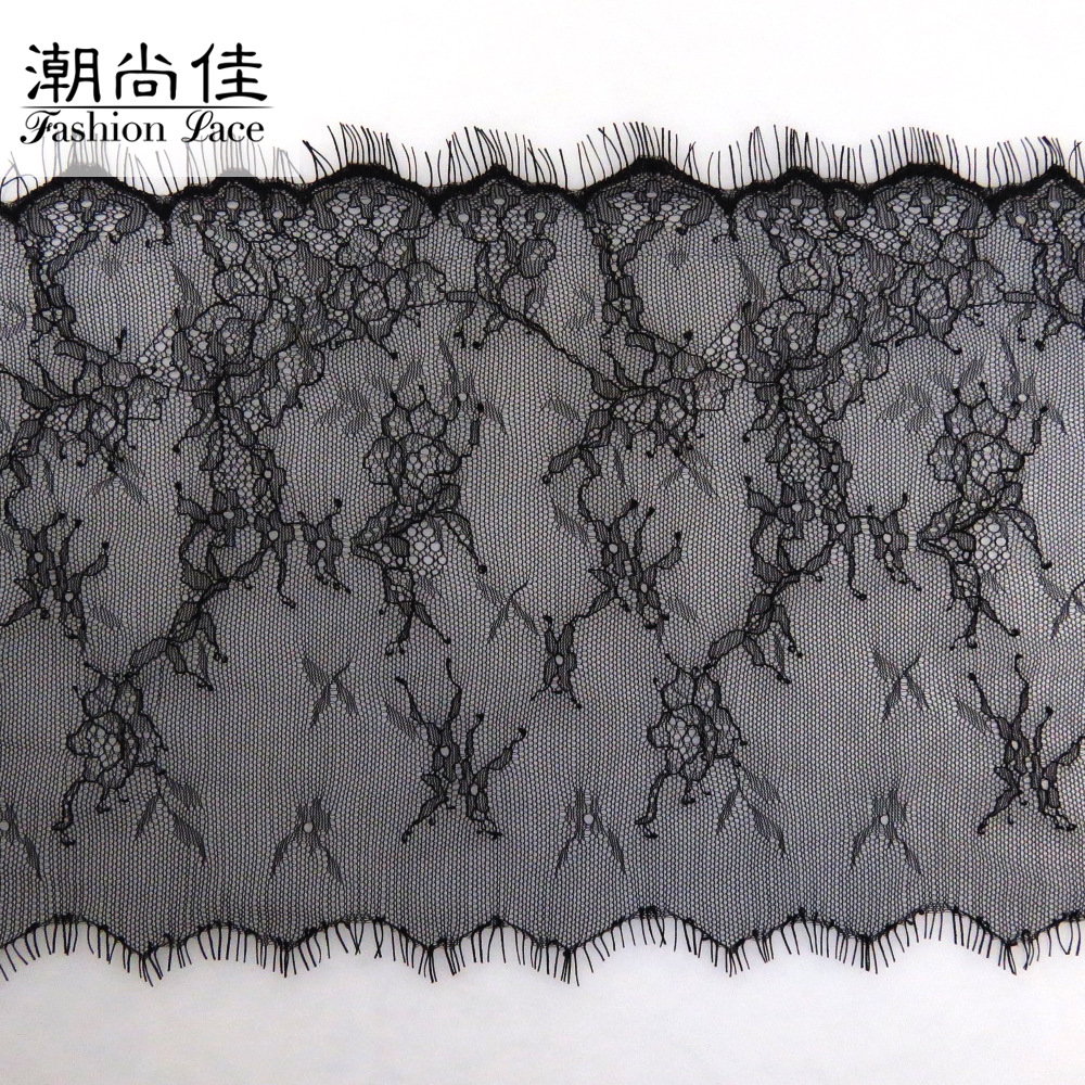 出口品质可环保染色睫毛蕾丝花边DIY服装辅料23cm绣花蕾丝布料