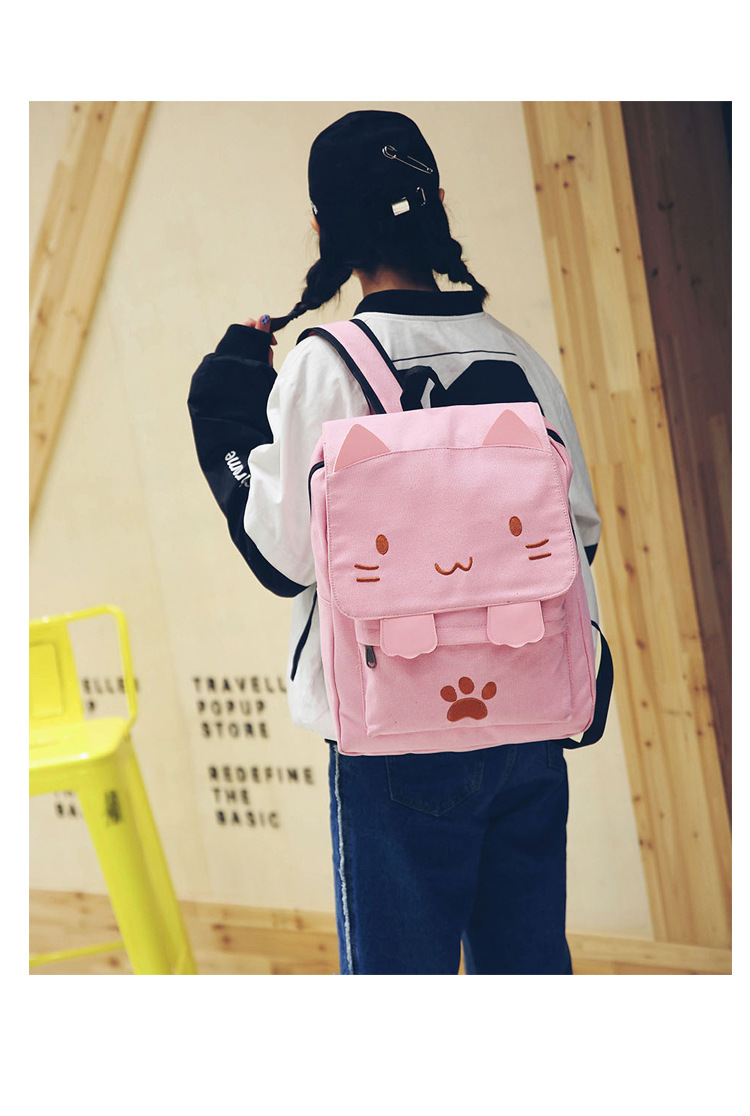 Three-dimensional Cat Large-capacity School Pink Cute Cartoon Backpack display picture 5