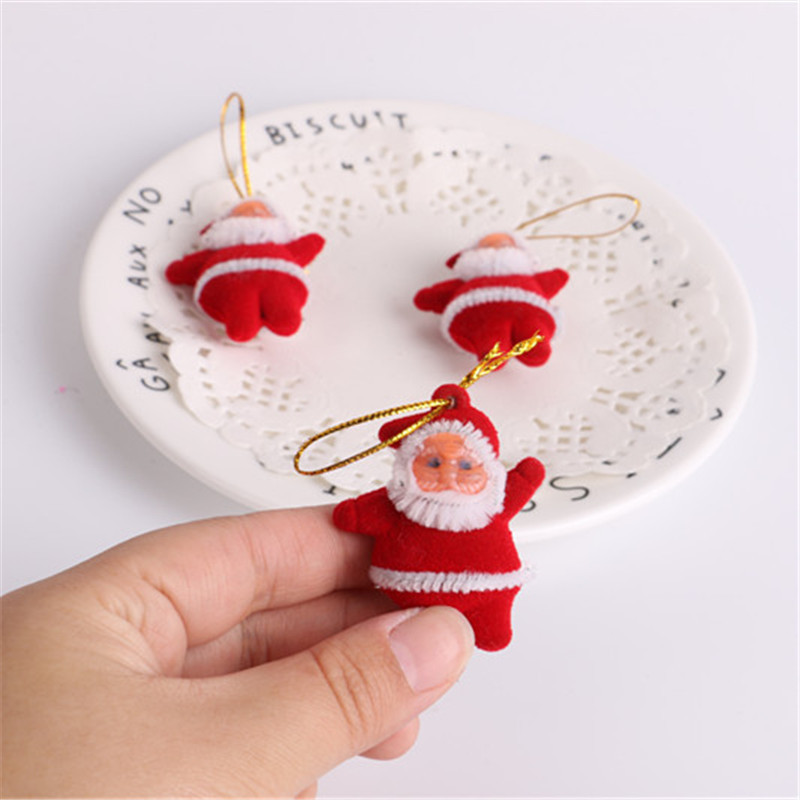 Árbol de Navidad colgante muñeca decoración 4,5 cm plástico Santa Claus colgante regalo de Navidad