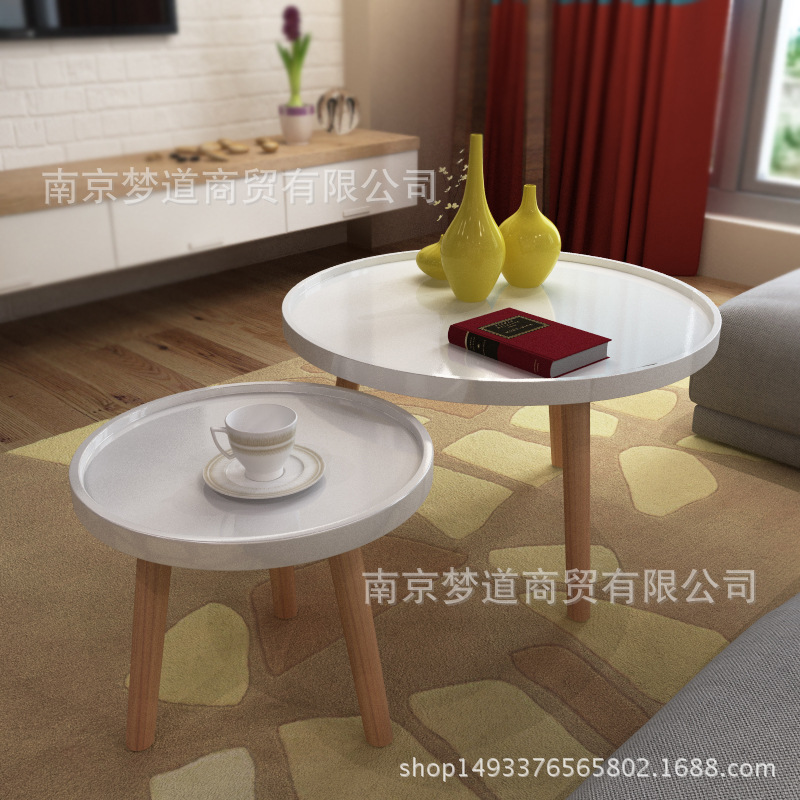 茶几北欧风边几现代简约小茶桌小户型实木腿茶台吃饭桌子