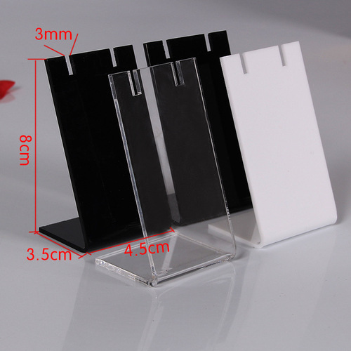 Acrylic Earrings Necklace Pendant L-Shaped Jewelry Display Stand Earring Stud Holder Showcase Prop