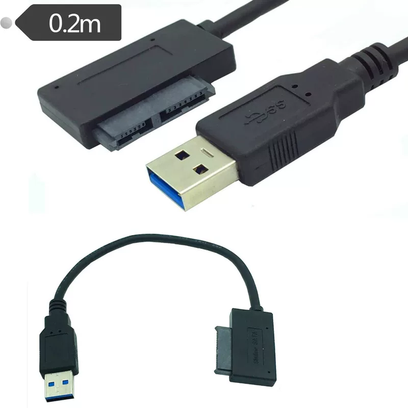 Кабель передачи данных SATA к USB3.0 для внешнего жесткого диска/оптического привода, коробка 12.7мм/9.5мм, удобная линия привода