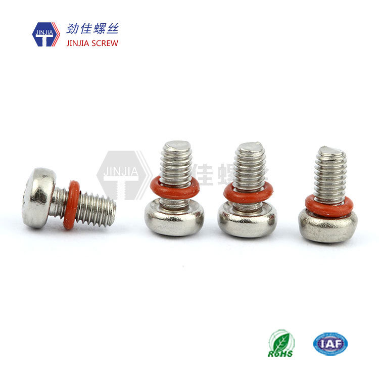 现货供应PM3.0*6十字盘头凹槽不锈钢密封螺丝灯具防水螺丝
