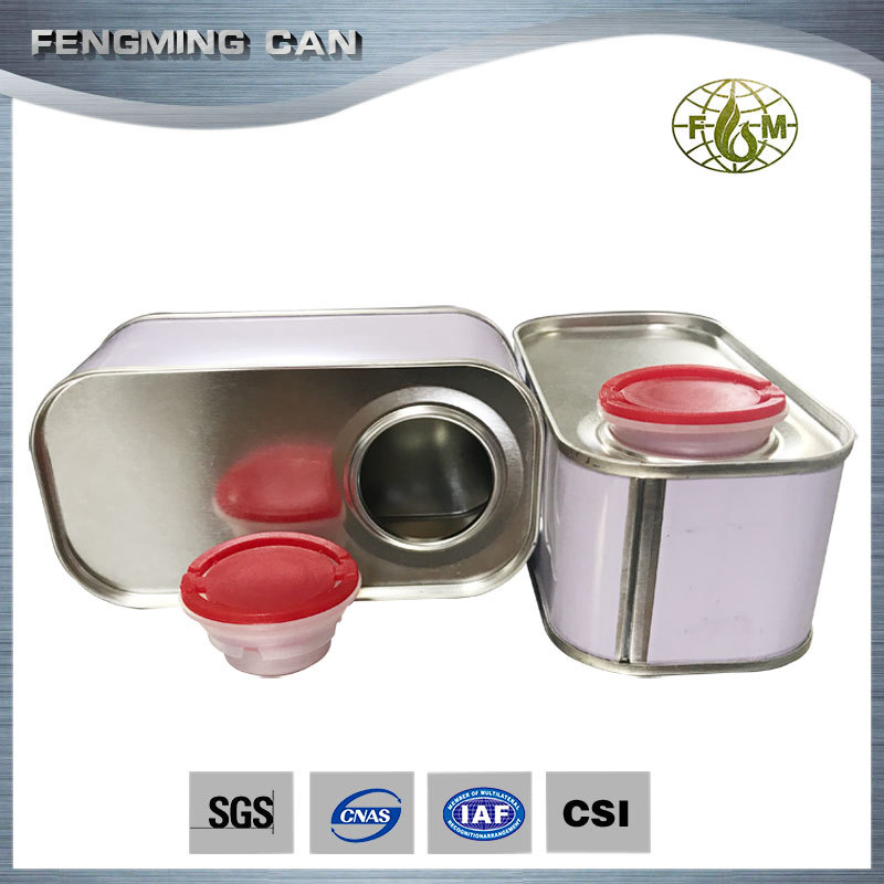 桐乡厂家直销 250ml涂白机油咀方罐马口铁罐化工金属通用包装罐