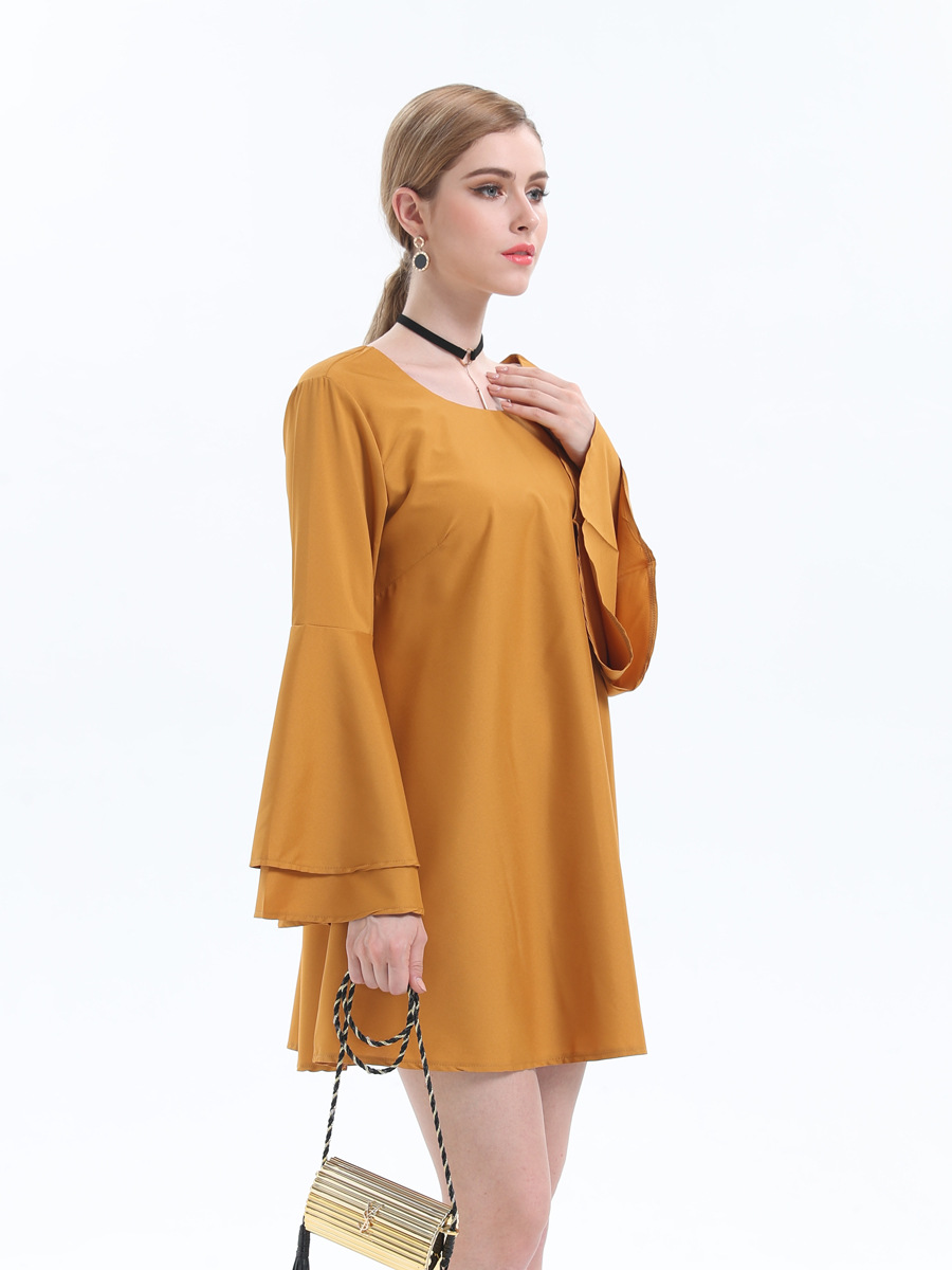 round neck flared sleeves dress  NSJR27499