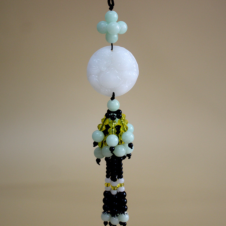 Pendant brave troops Blessing automobile Interior trim automobile Pendant White jade Buddha Car hitch crystal Pendant originality gift