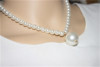 Necklace from pearl, short cute chain for key bag , jewelry, simple and elegant design