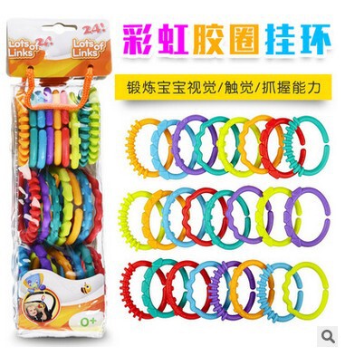 baby baby Connecting ring Rainbow Circle Teether Dental gum Chews