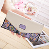 2023 new Korean version of the pastoral floral floral diamond contrasting color envelope with three folding folding folded cockle long ladies wallet