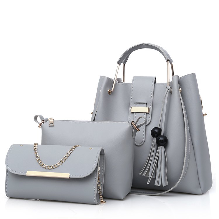 3060g Weight Synthetic Leather Lining Material Tassel Fashion Element Women's Large All Seasons Pu Leather Solid Color Basic Classic Style Tassel Square Zipper Bag Sets Handbag