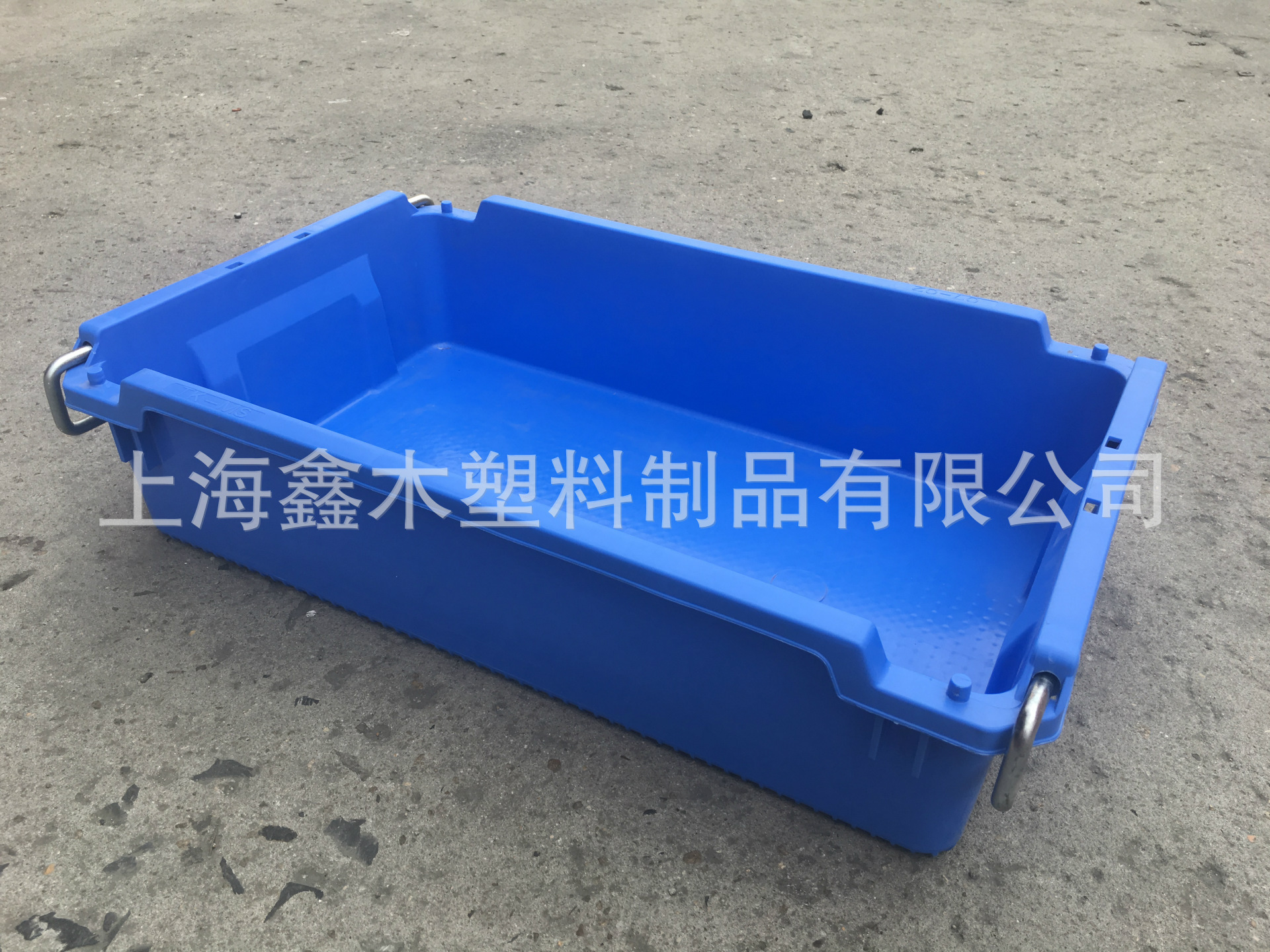 厂家供应铁耳箱加厚可套叠周转箱PP蓝色塑料箱