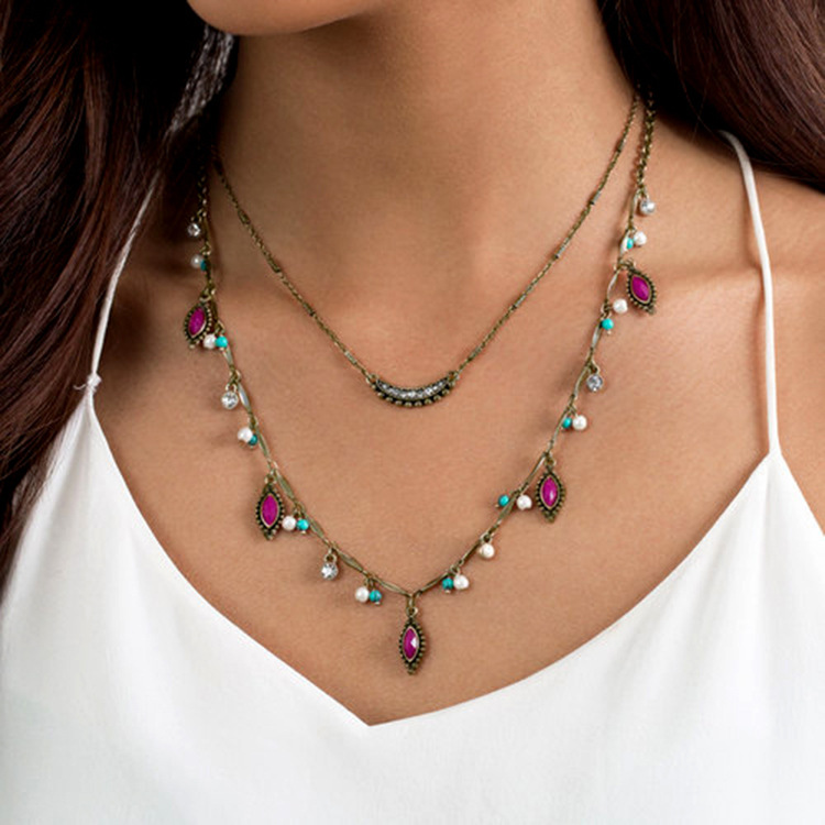 Occident and the United States alloy Diamond necklace NHQD0437