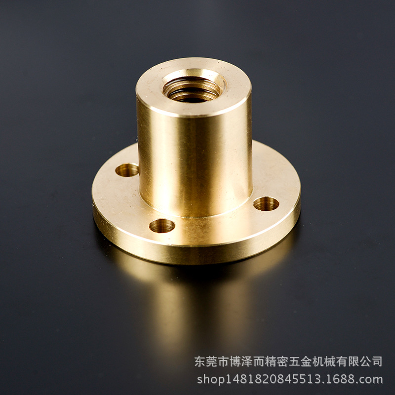 人形机器人用30度梯形丝杠用右旋螺帽M16 带法兰型  H59材质