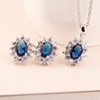 Europe and America classic Sapphire suit Earrings Necklace AAA Zircon inlaid Princess Earrings direct deal