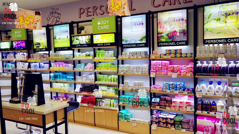 化妆品展柜 最新款化妆品店装修效果图设计