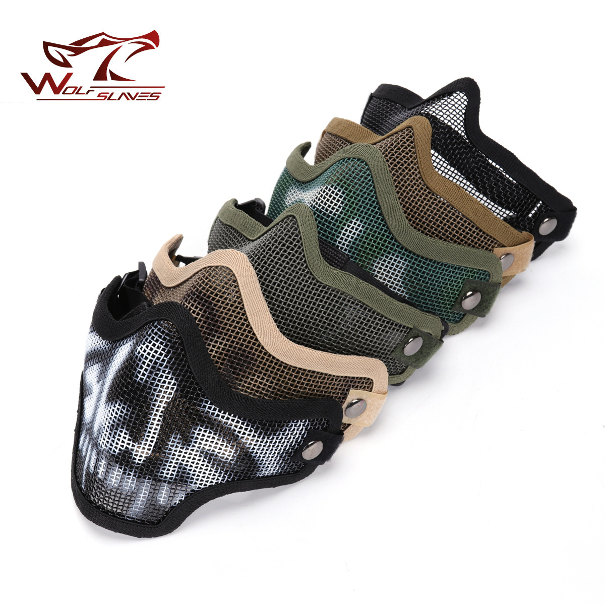 CM01钢丝半脸骷髅网面具 CF战术铁网护嘴护齿钢丝网防护面罩