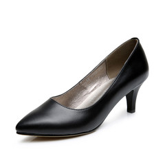 專注工作鞋30年 尖頭細高跟女式單鞋酒店女士經理鞋春秋職業真皮