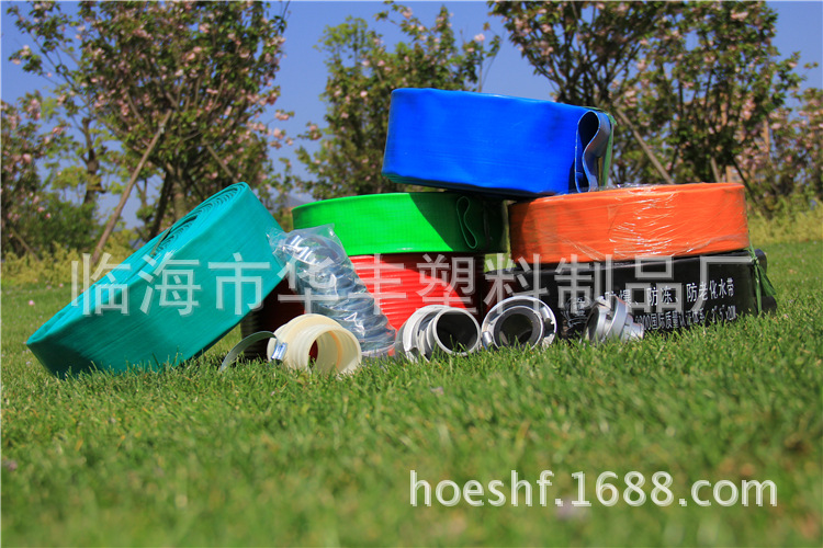 2－8bar矿山工业用涂塑水带 BLUE LAYFLAT HOSE出口塞纳加尔马里