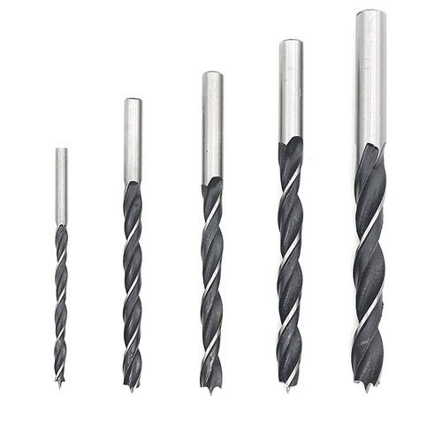 Woodworking triangle drill bit three-point drill centering reamer drill woodworking hole opener twist drill taper handle three-point woodworking drill bit