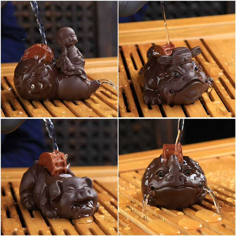 Фиолетовый чайный песик Пиксю Lucky Golden Toad Tea Set Accessories Creative Tea Art Ornaments Water Spray Handmade Tea Playable
