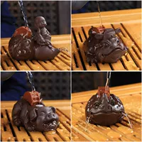 Фиолетовый чайный песик Пиксю Lucky Golden Toad Tea Set Accessories Creative Tea Art Ornaments Water Spray Handmade Tea Playable