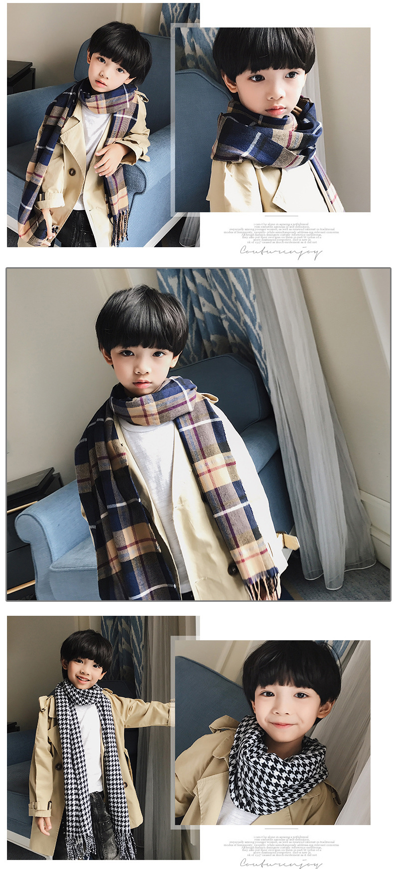 Imitation Cashmere Plaid Parent-Child Scarfat Least Two NSCM101076