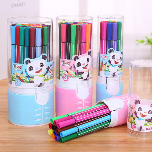 Xiangyun watercolor pen children's 12-color washable brush barrel painting cartoon primary school student color pen set wholesale