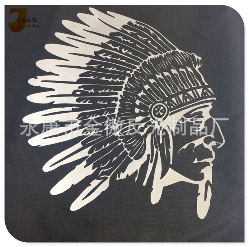 热转印银色反光烫画 知名品牌骑行服反光烫标 反光度远 超高弹性