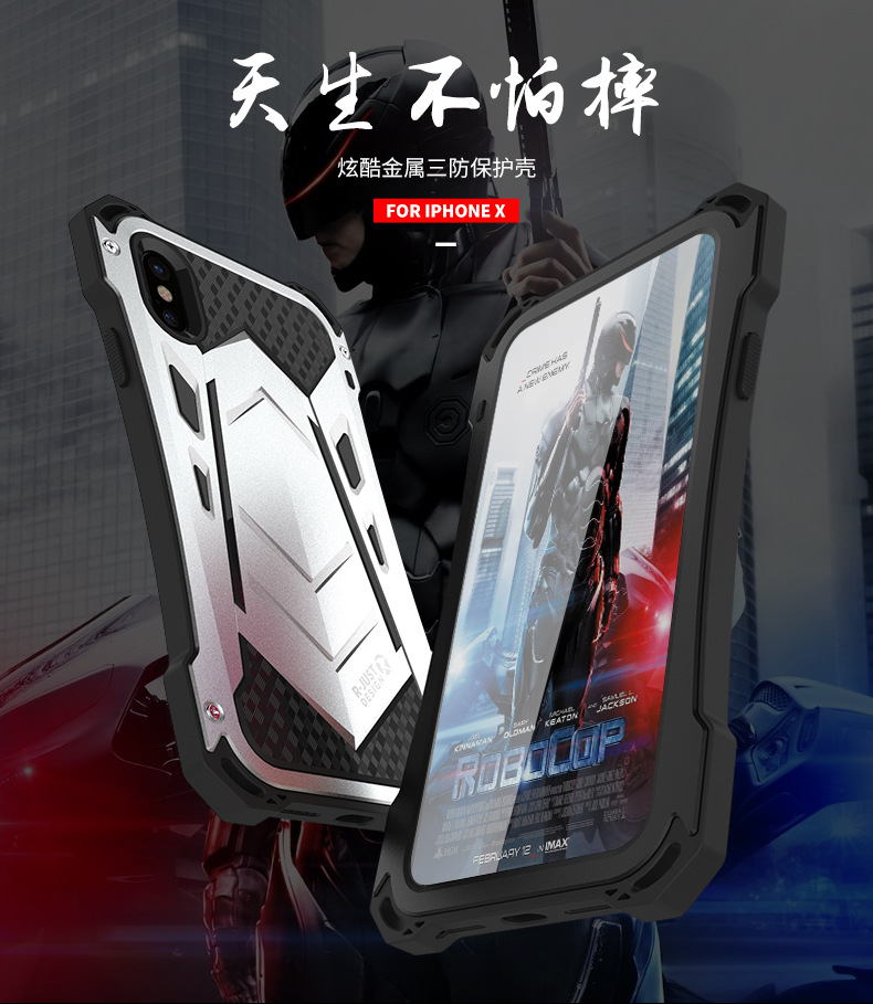 R-Just Armor Ghost Warrior IP54 Waterproof Case Extreme Protection System for Apple iPhone X