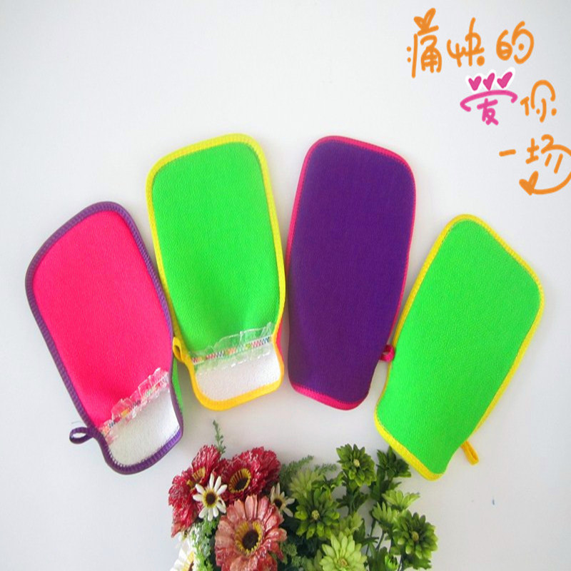 厂家直销韩式搓澡巾 漏指搓澡巾  浴花 拉背巾沐浴手套舒欢迎订购|ru