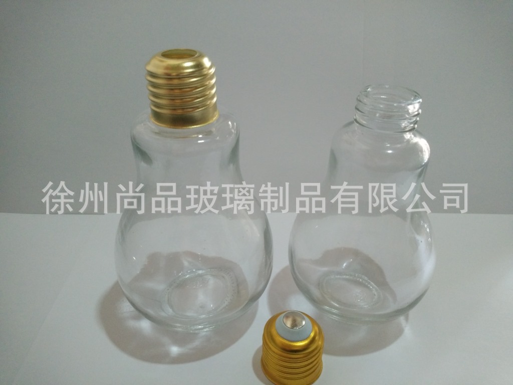 新款200,250ML饮料瓶 创意奶茶杯玻璃灯泡瓶 奶茶店专用玻璃瓶