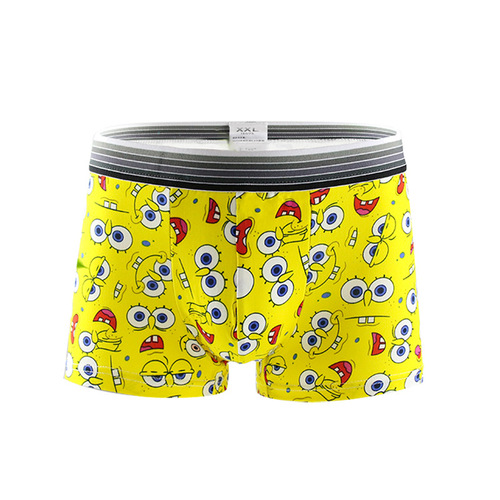 Men's underwear, teen personality, sexy mid-waist, cute male student cartoon boxer briefs, boxer shorts