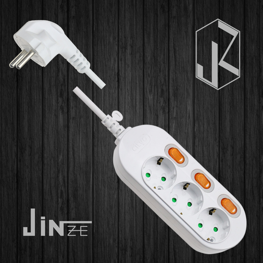 韩国插座 开关 欧洲韩国 插座 插线板 带线插座 3位 3孔