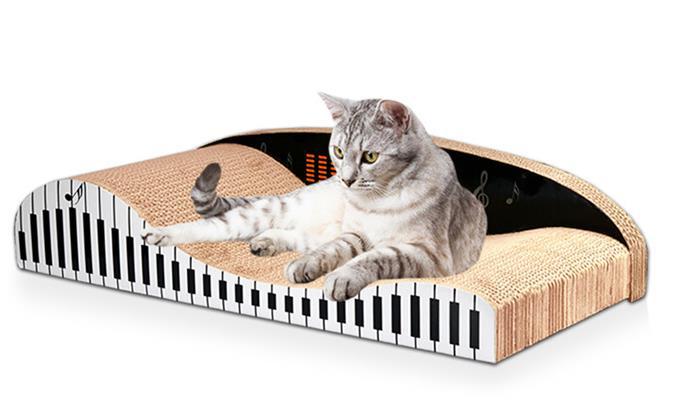 加强瓦楞纸钢琴猫抓板猫磨抓玩具宠物用品送猫薄荷猫咪用品批发