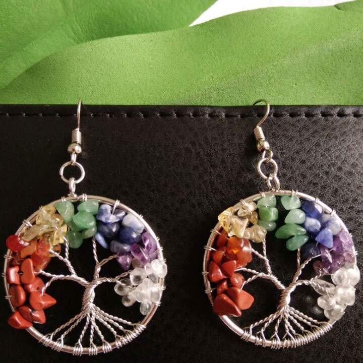 1 Pair Retro Color Block Alloy Natural Stone Plating Women's Drop Earrings display picture 42