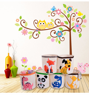 Small buds Cartoon Large Toys Storage bucket multi-function Foldable Laundry basket Arrangement Dust pouch