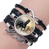 Multi -layer combination HORSE Horse Bracelet Handmade Time Semon Gem Glass Creative Dark Horse Bracelet