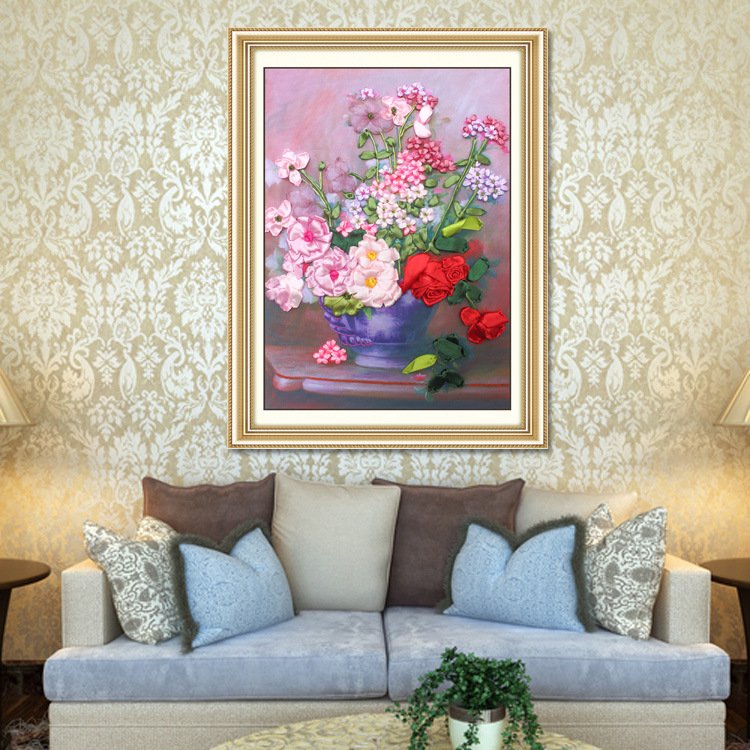 Oujin nianhua cinta bordado fábrica directa color impresión colgante pintura flor fragancia borracho sueño sala de estar entrada Decoración