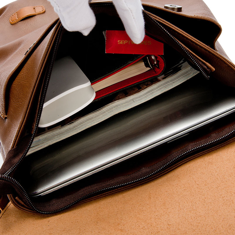 Men's Korean version trendy college style middle school student casual leather backpack_voghion.com