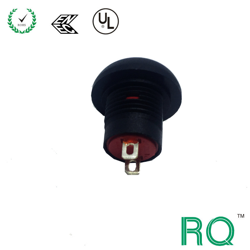 厂家生产黑色PB12自锁2脚塑料IP67等级防水按钮